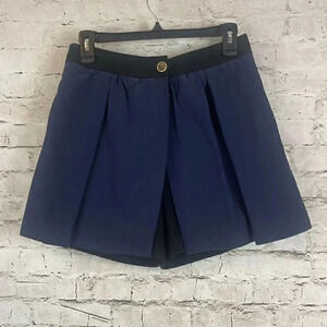 Anthropologie Cartonnier Skort Shorts Sz 2 Navy Blue Black Wool Polyester Preppy